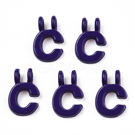 Rack Plating Spray Painted Alloy 2-Loop Link Pendants PALLOY-N176-01C-1