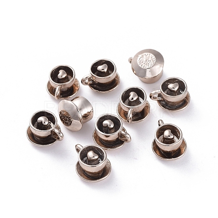 Lead Free & Nickel Free Alloy Coffee Cup Charms PALLOY-J514-10G-FF-1