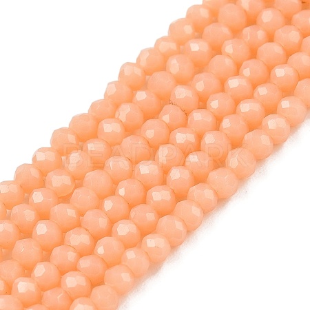 Opaque Solid Color Glass Beads Strands EGLA-T021-02J-1