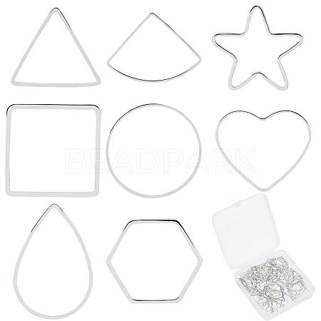 80Pcs 8 Styles Brass Linking Rings KK-CN0002-10A-1