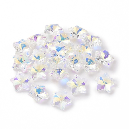 AB Color Plated Transparent Electroplate Glass Charms GLAA-H104-A04-1