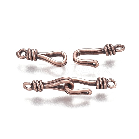 Brass Hook and Eye Clasps KK-F120-016R-1