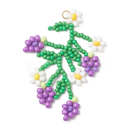 Seed Glass Beaded Big Pendants PALLOY-MZ00877-03-1