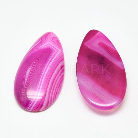 Dyed Natural Strip Agate Cabochons G-Q957-05E-1