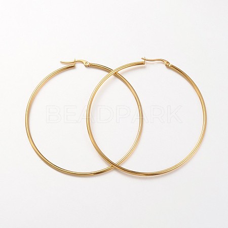 304 Stainless Steel Hoop Earrings EJEW-N0016-11G-K-1
