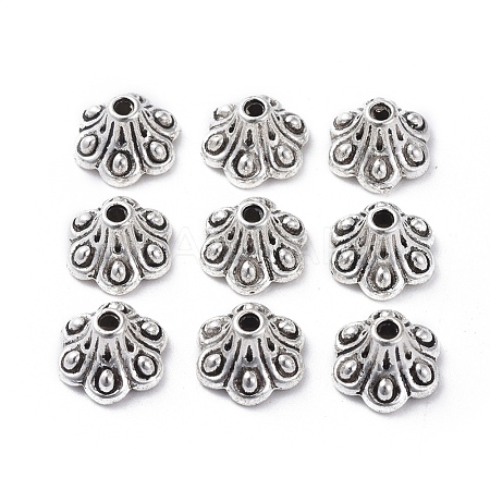 Tibetan Style Bell Filigree Bead Caps TIBE-A23845-AS-LF-1
