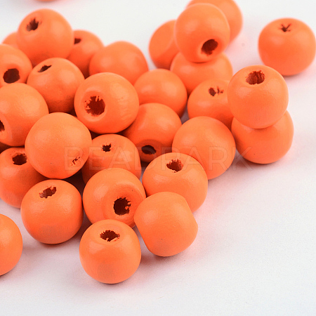 Dyed Natural Wood Beads WOOD-S662-6x7mm-A07-1