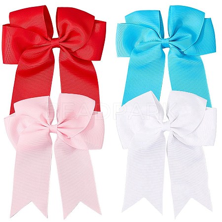 Bowknot Polyester Alligator Hair Clips for Women Girls OHAR-CP0001-26A-1