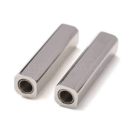 304 Stainless Steel Magnetic Clasps with Glue-in Ends SA-CBA15BC-06P-1