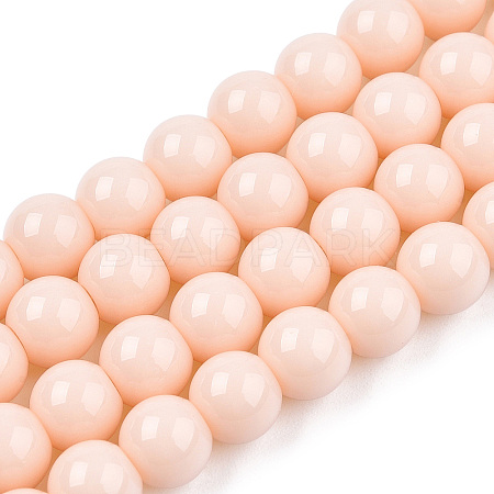 Opaque Solid Color Glass Beads Strands GLAA-T032-P6mm-09-1