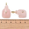 Natural Rose Quartz Carved Pendants G-H357-03G-13-3