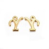 Golden Plated Alloy Letter Pendants PALLOY-J718-01G-Y-1