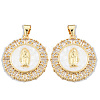 Brass Micro Pave Clear Cubic Zirconia Pendants KK-N227-100D-2