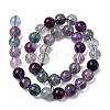 Natural Rainbow Fluorite Round Bead Strands G-P070-31-10mm-3