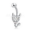 Clear Cubic Zirconia Belly Button Rings WG9960A-34-1