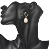 Electroplate Shell Pearl Hoop Dangle Earrings for Women EJEW-JE07266-2