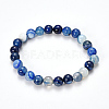 Natural Striped Agate/Banded Agate Beaded Stretch Bracelets BJEW-Q692-03E-2