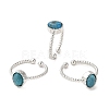 Natural Apatite Open Cuff Ring RJEW-M166-04P-G-1