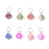 Natural Colorful Tourmaline Dice Charms PALLOY-JF04580-03-1