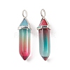 Faceted Bullet Glass Pointed Pendants KK-E282-01P-06-4