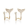 Brass Micro Pave Clear Cubic Zirconia Stud Earrings EJEW-T011-004-NF-1