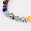 Stretch Buddhist Jewelry Multi-Color Gemstone Chakra Bracelets BJEW-JB01690-01-2