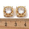 Brass Micro Pave Cubic Zirconia Beads KK-U037-06G-02-3