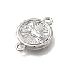 Religion Brass Flat Round with Virgin Connector Charms KK-D431-049P-2