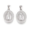 Religion Brass Micro Pave Cubic Zirconia Pendants KK-T073-49P-1
