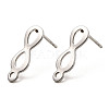 Non-Tarnish Infinity Shape 201 Stainless Steel Stud Earrings Findings STAS-Q251-06P-1