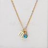 304 Stainless Steel Aquamarine Rhinestone Birth Stone Constellation Pendant Necklaces FS-WG76580-12-2