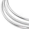 Non-Tarnish 3Pcs 304 Stainless Steel Plain Bangles Set BJEW-G684-02A-P-3