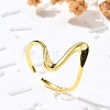 925 Sterling Silver Wave Cuff Rings RJEW-D300-02G-5