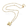 Initial Letter Brass Pendant Necklace NJEW-A015-21G-H-2