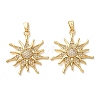 Brass Micro Pave Clear Cubic Zirconia Pendants CU-CBA2907-03A-G-1
