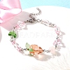 Strawberry Lampwork & Glass Butterfly Beaded Bracelets BJEW-JB10102-2