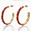 Brass Micro Pave Colorful Cubic Zirconia Stud Earrings EJEW-S209-14-2