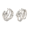 Brass Five Line Cuff Earrings EJEW-M228-05P-1