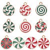 SUNNYCLUE 40Pcs 10 Style Christmas Themed Alloy Enamel Pendants ENAM-SC0003-74-1