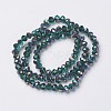 Electroplate Transparent Glass Beads Strands EGLA-A034-T4mm-Q15-2