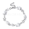 Natural Howlite Chip Link Bracelets BJEW-JB11592-01-2