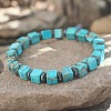 Cube Dyed Natural Imperial Jasper & Synthetic Non-magnetic Hematite Beads Stretch Bracelets for Women Men PF6426-8-1