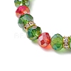 Christmas Theme Glass Beads Stretch Bracelets BJEW-JB11258-5