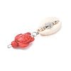 Natural Mixed Cowrie Shell Pendants PALLOY-JF03861-4