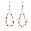 Starfish Synthetic Turquoise & Glass Beaded Bracelets & Earrings & Necklaces SJEW-JS01369-3