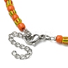 Glass Seed Beaded Necklace with 304 Stainless Steel Clasps NJEW-JN04428-5