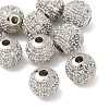 Round Brass Micro Pave Cubic Zirconia Beads ZIRC-N016-01P-8mm-3