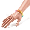 Jelly Color Acrylic Curved Tube Beaded Stretch Bracelet BJEW-JB07950-3