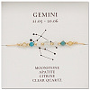 Natural stone constellation bracelet with 12 zodiac signs NR2952-9-1