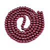 Baking Paint Pearlized Glass Pearl Round Bead Strands HY-Q330-8mm-14-2